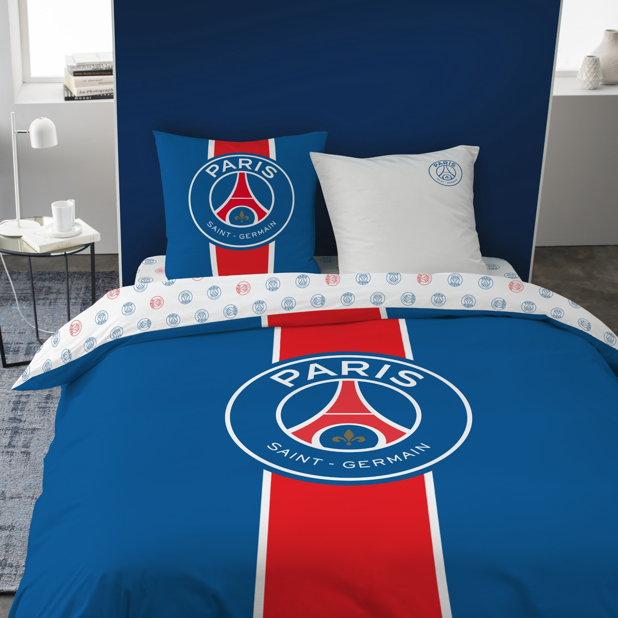 Parure de lit imprimée 100% coton, PSG CLASSIC