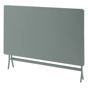 Table de jardin pliante rectangulaire "Greensboro" vert olive 6 places en acier