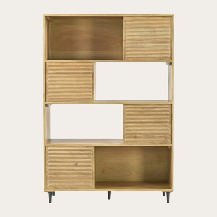 Étagère Boreal -bois massif de mangue-couleur bahamas naturelles 110 x 160 x 40 cm