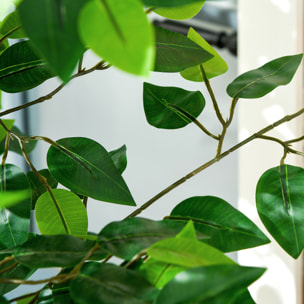 Lot de 2 plantes artificielles arbres ficus H.1,80 m tronc branches liane lichen feuilles grand réalisme pot inclus