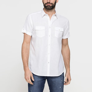 CAMICIA ESTIVA A MANICA CORTA IN MISTO LINO