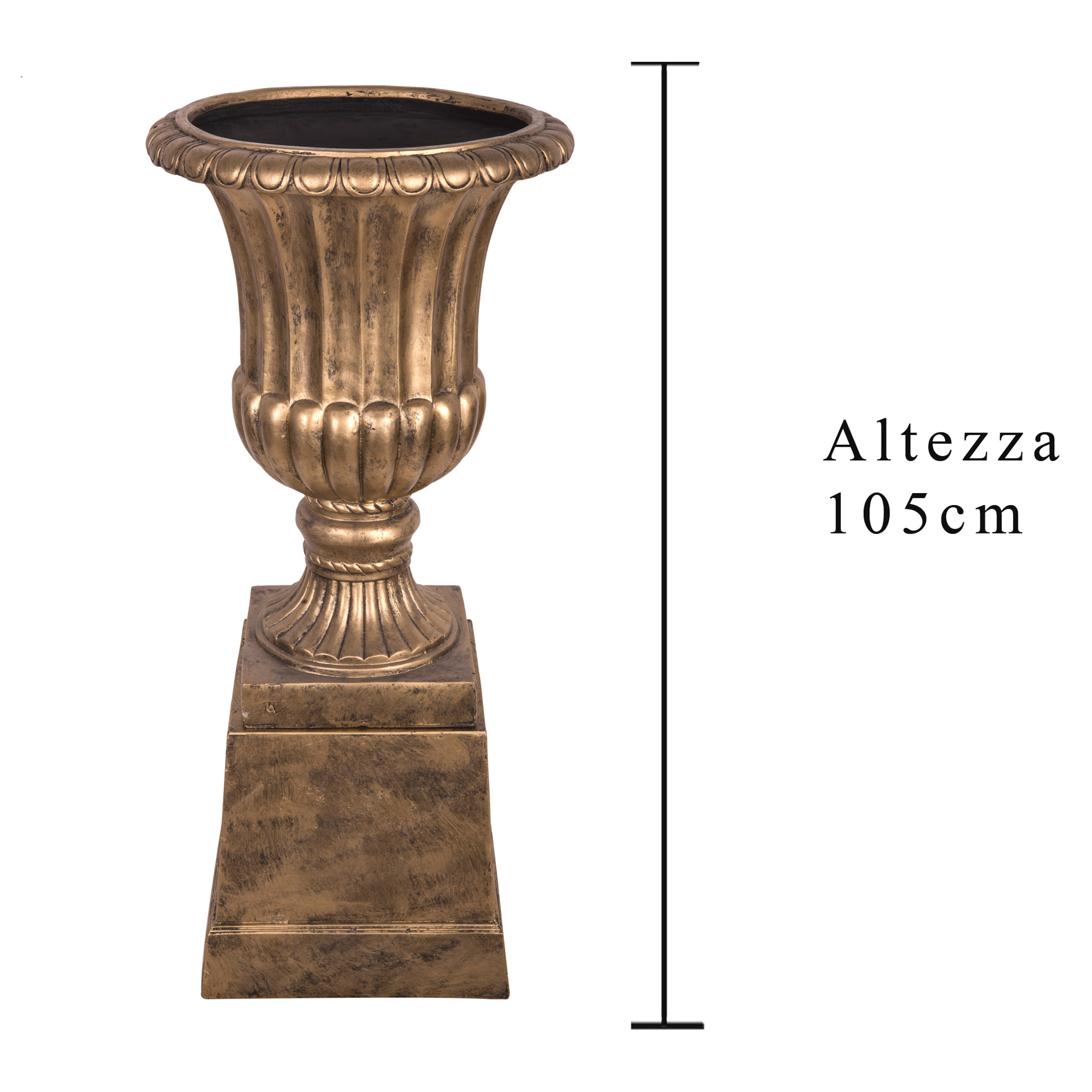 Set Vaso+Colonna. Misure 46X70 - Pezzi 1 - Pezzi 1 - 46X105X46cm - Colore: Dorato - Bianchi Dino