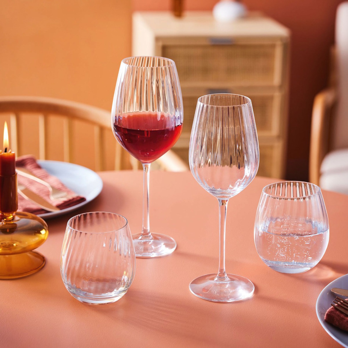 4 verres à pied 55 cl Serena Lines - Luminarc