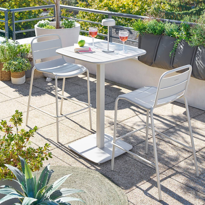 Table haute de jardin 2 places Alegoria 70x70cm argile