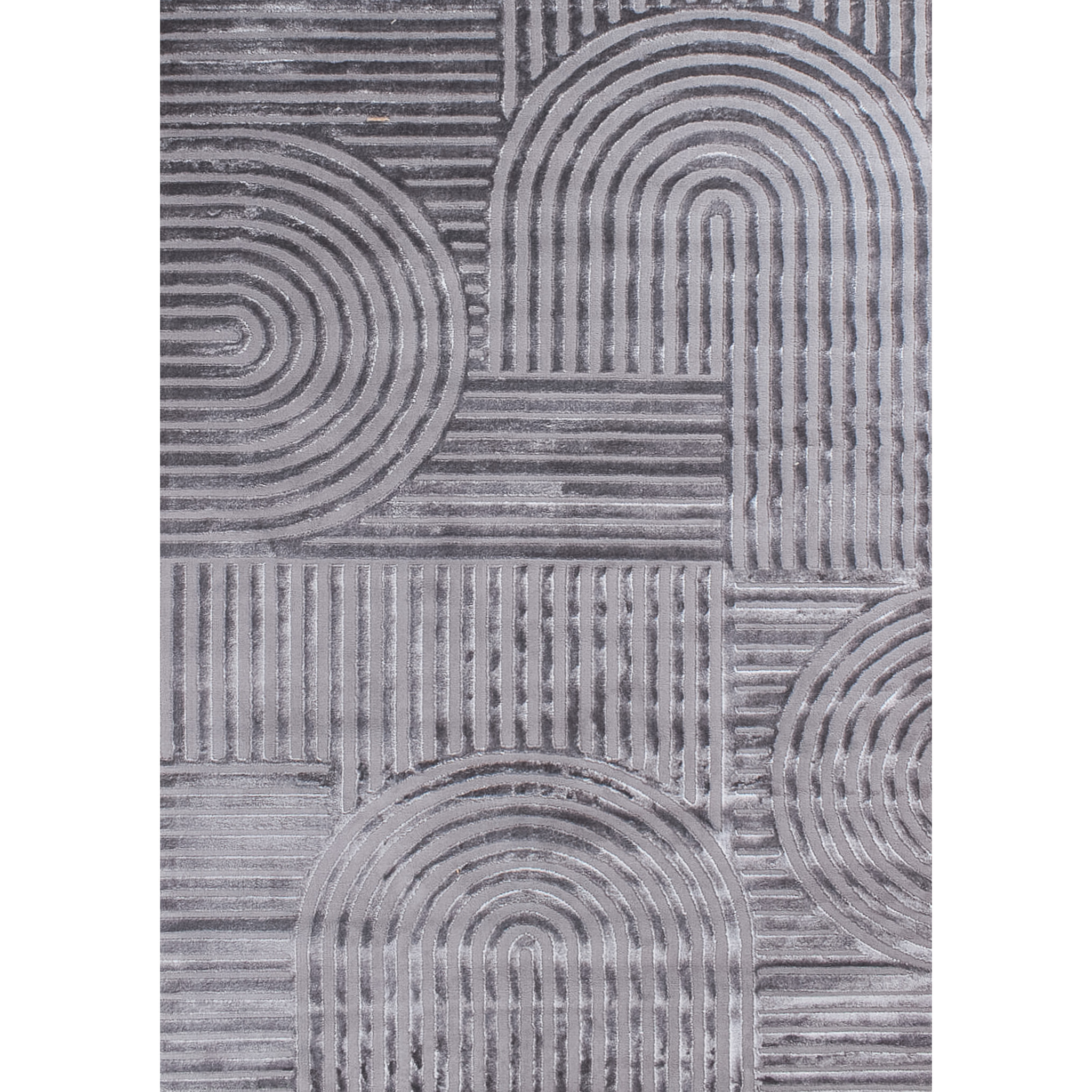 BIANCA - Tapis motif en relief gris