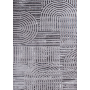 BIANCA - Tapis motif en relief gris