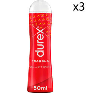 3x Durex Gel Lubrificante Intimo alla Fragola - 3x 50ml