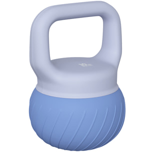 Kettlebell  10 Kg - poignée ergonomique antidérapante - revêtement souple - bleu