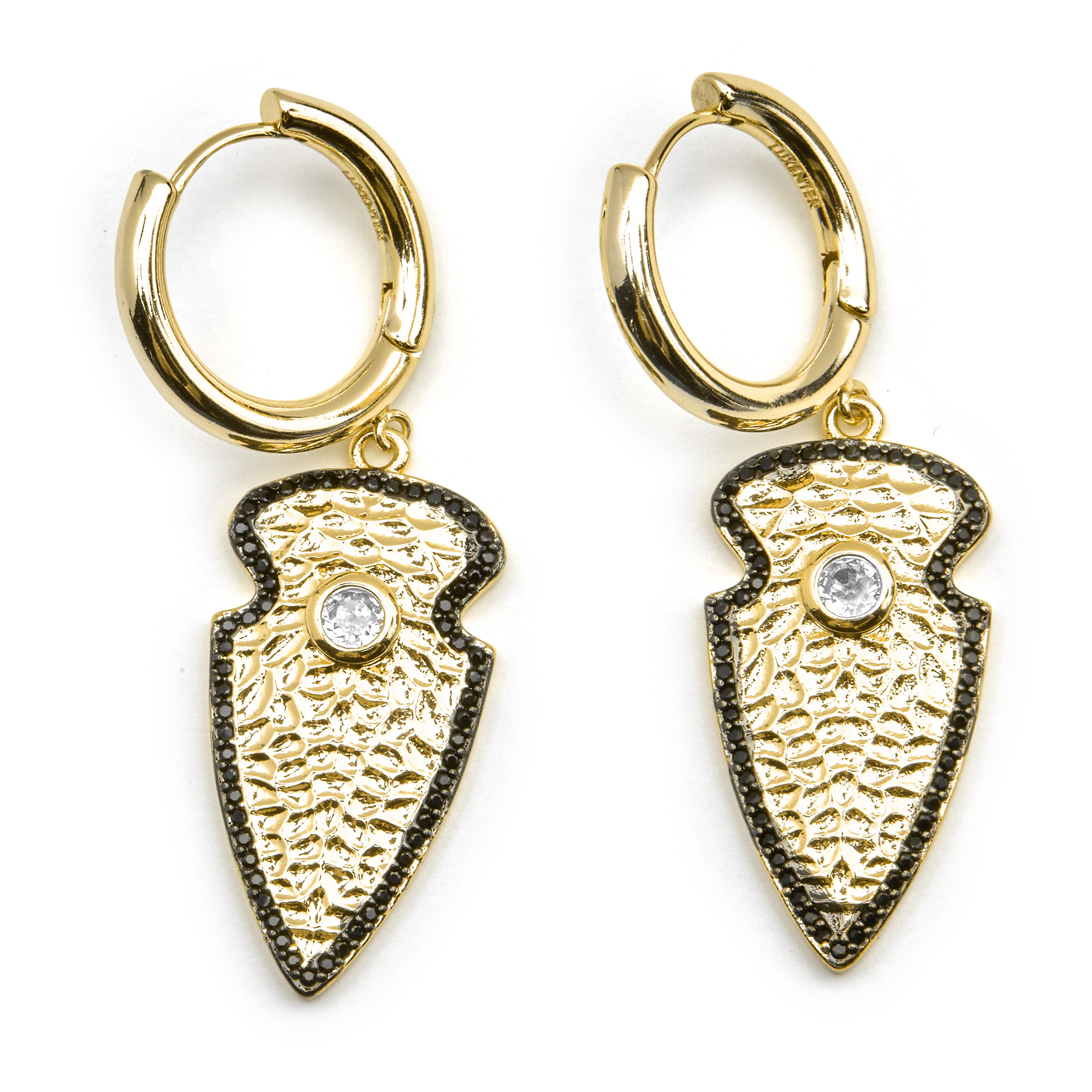 Pendientes con Circonita Brillante acabado oro 18k