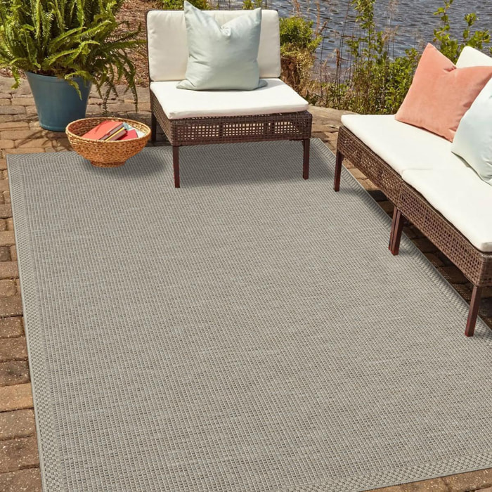 Tapis exterieur PUKET EX Beige 67x180 en polypropylène doux et soyeux