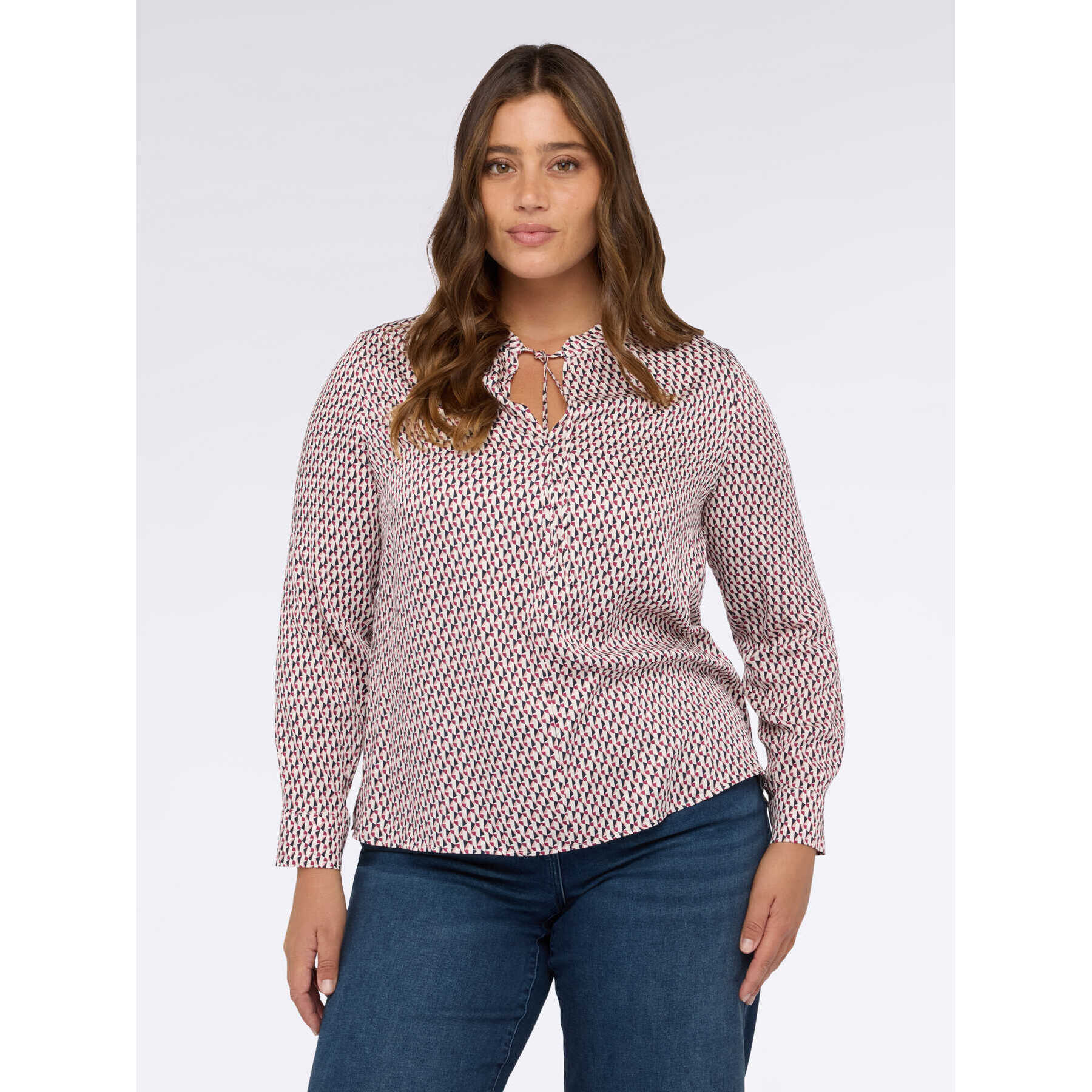 Fiorella Rubino - Blusa stampa geometrica in raso - Bordeaux