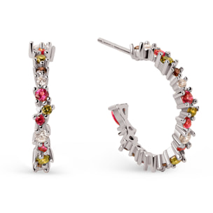 Pendientes Aro Estellar Colors Plata