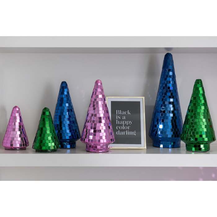 J-Line boule de Noël Miroir - verre - rose - grand - boîte de 4