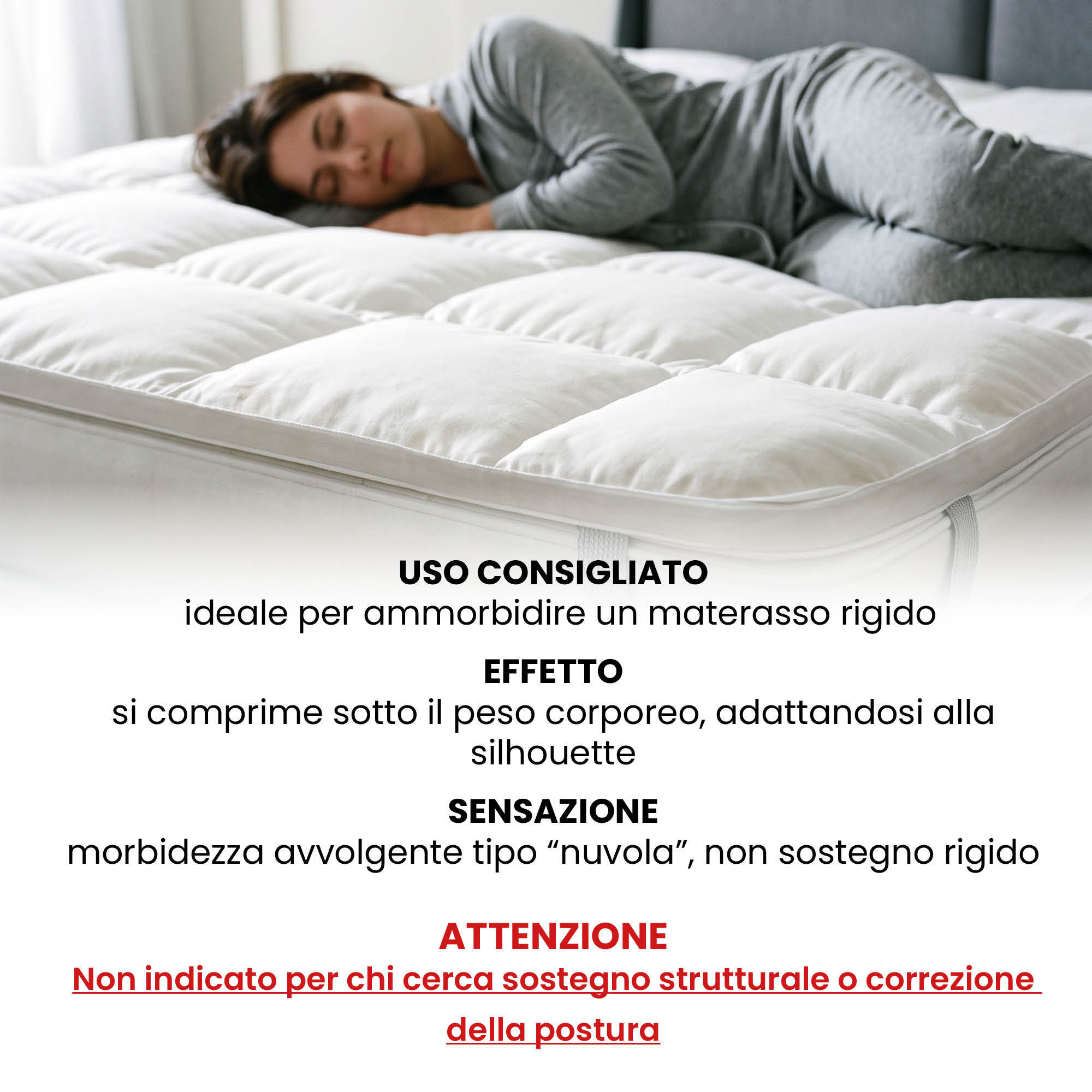TOPPER PLUS TRAPUNTATO CON ELASTICI - Made in Italy