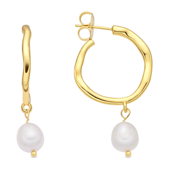 Pendientes Salib acabado oro amarillo 18k
