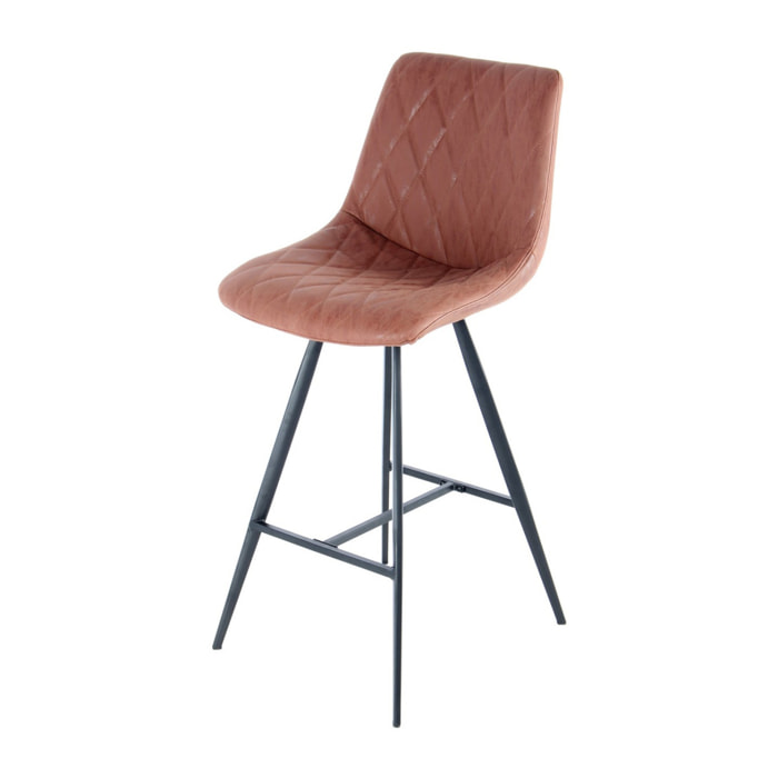 Set di 2 Sgabelli da Bar Frances in Similpelle Marrone Scuro