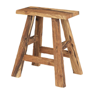Tabouret en bois de teck recyclé H45 cm - Bob