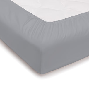 Lenzuolo sotto con angoli tinta unita grigio