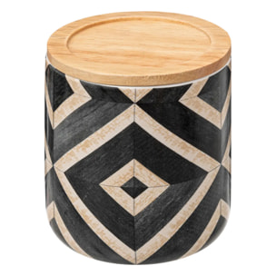 Pot à cotons noir et beige "Canvas"