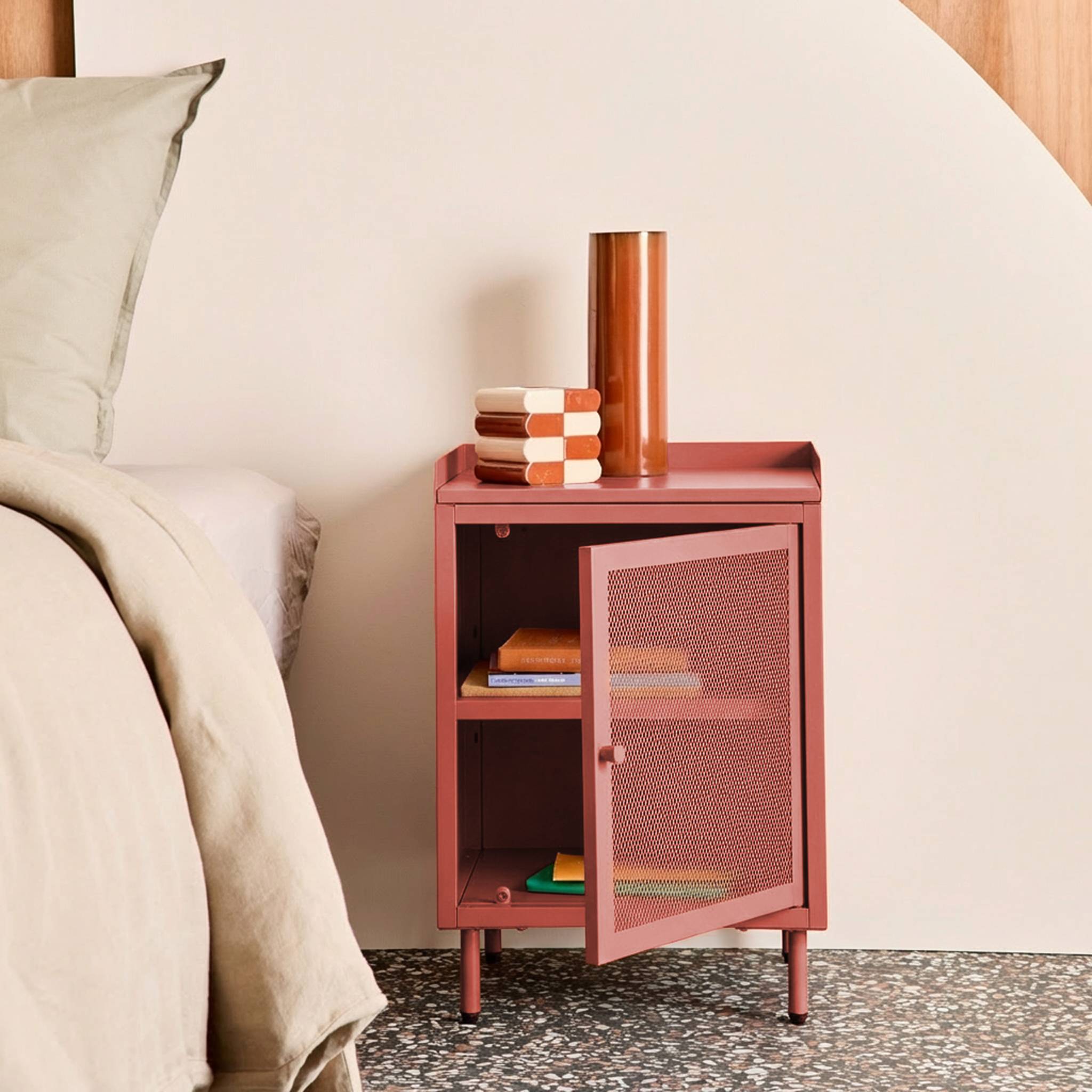 Table de chevet industrielle métal 1 porte (lot de 2) OHIO