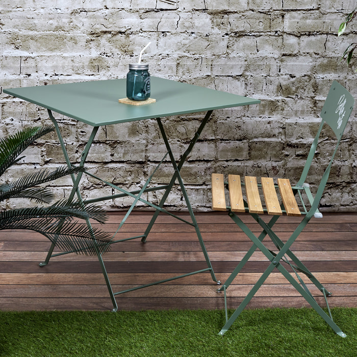 Table Repas Pliante Palerme Kaki 70x70x71cm