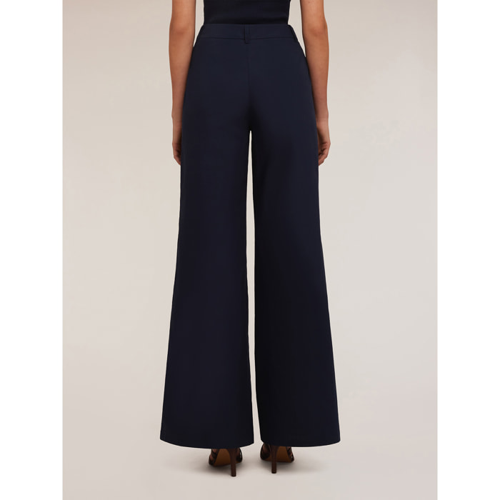 Motivi - Pantalón palazzo de algodón - Azul