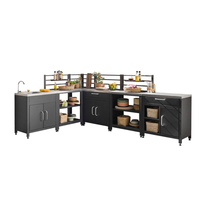 Cuisine extérieure 6 modules acier inoxydable GRIMAUD 6 MODULES