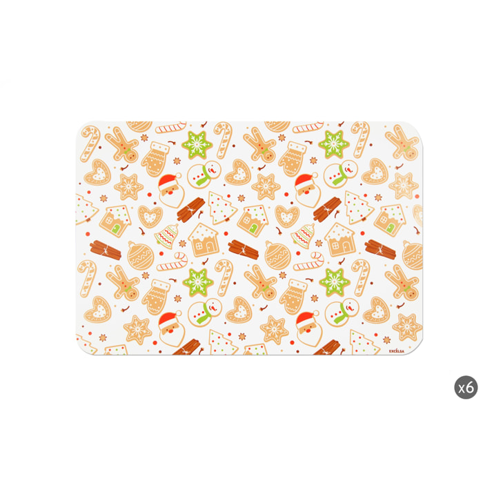 Set de 6 sets de table rectangulaires Excelsa – Wonderful Ginger, Polypropylène multicolore