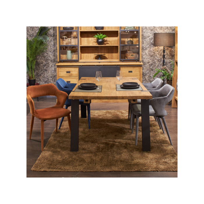 Chaise en velours avec accoudoirs - VALENTINA