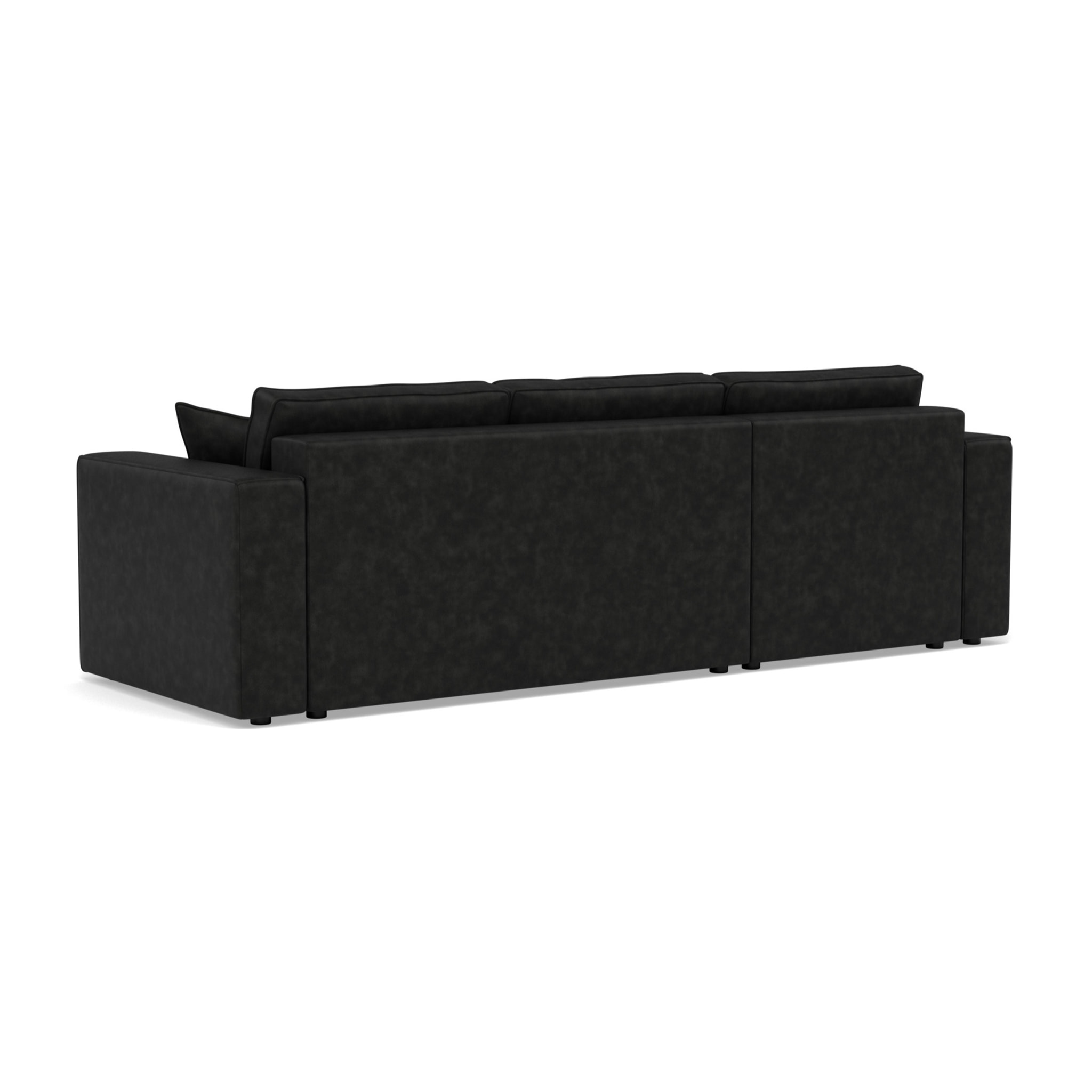 Topaze - canapé d'angle réversible 4 places convertible avec coffre en simili - Noir