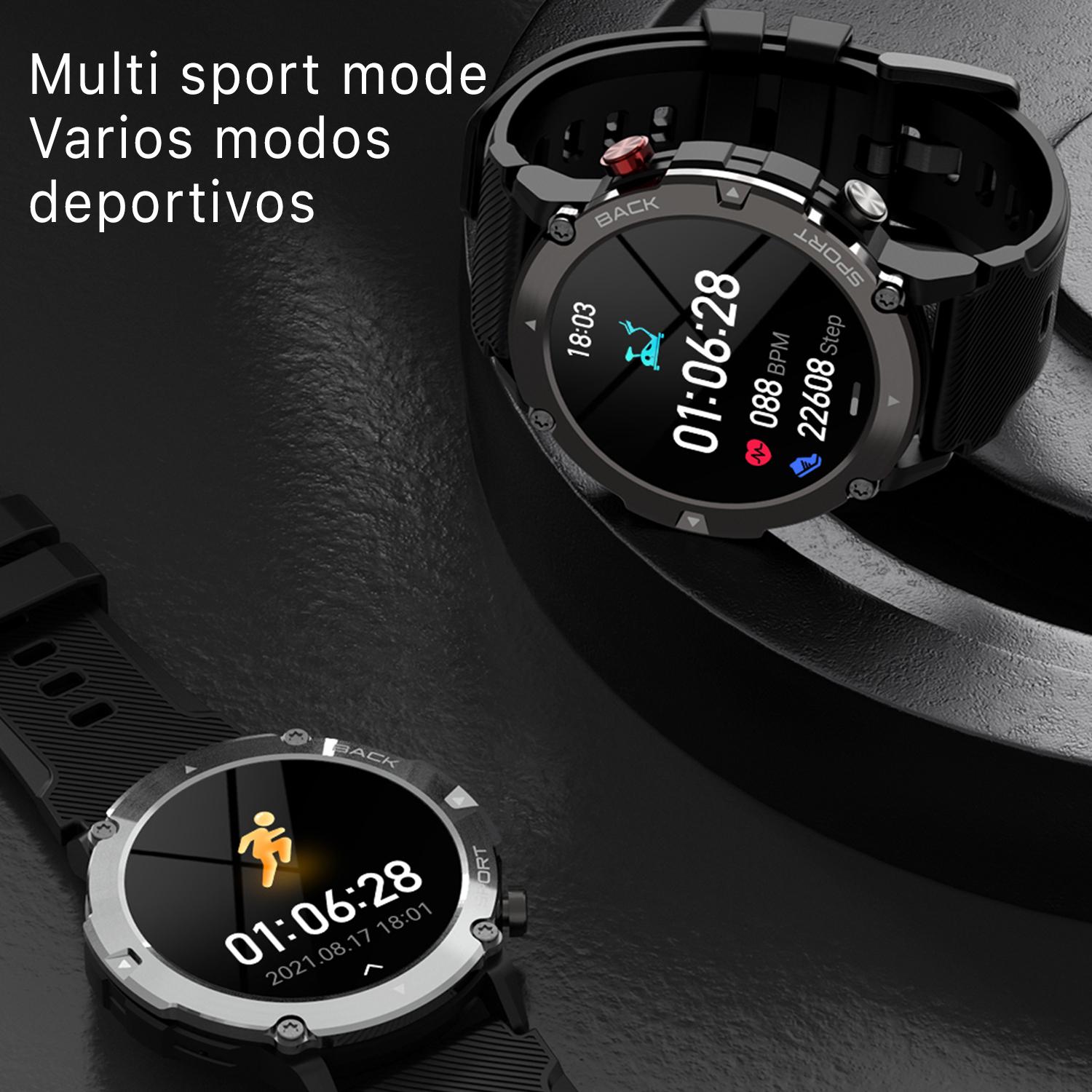 Smartwatch C21 con función de pantalla dividida, 19 modos deportivos. Monitor cardiaco y de O2.