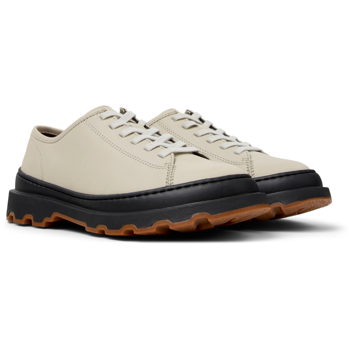 Zapatos de cordones - CAMPER Brutus+ - Beige - Cuero liso