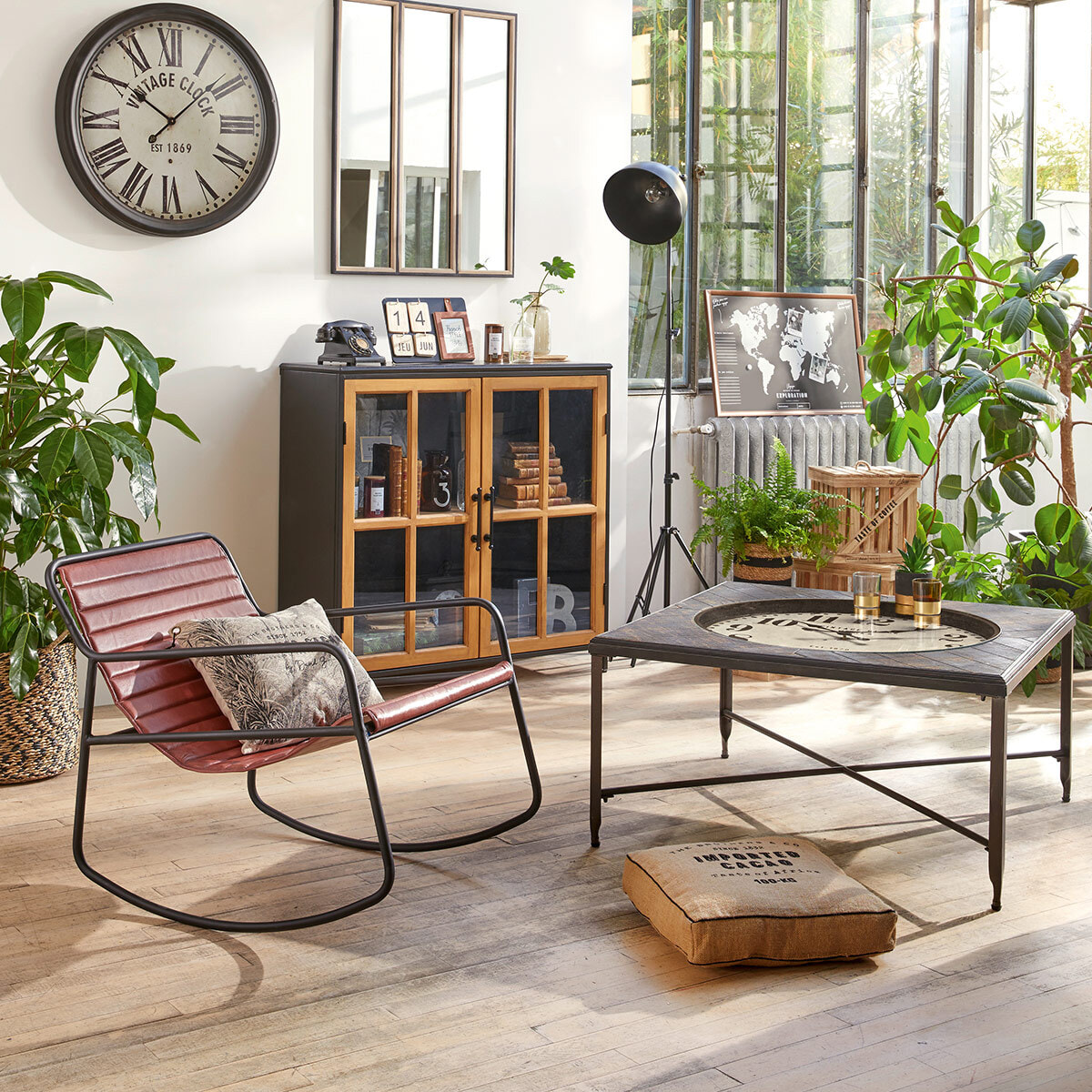 Coussin de sol "Cacao" en jute 40x40 cm