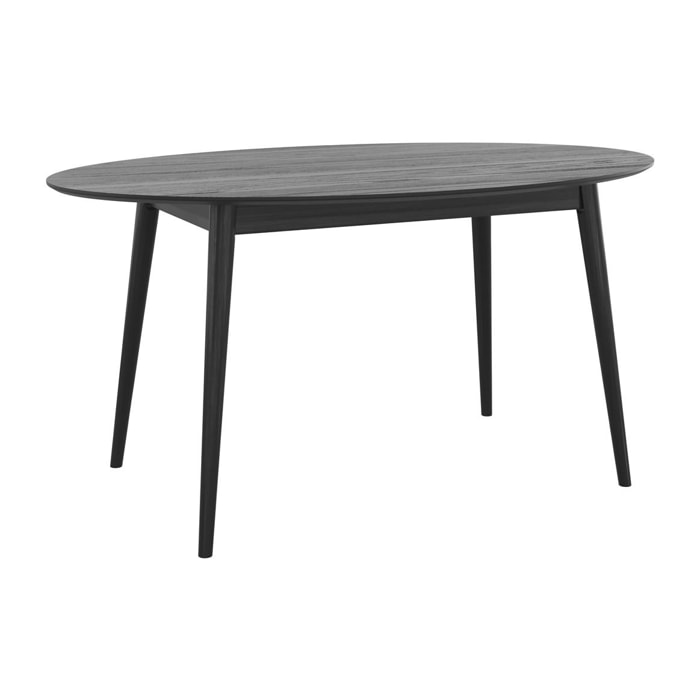 Table ovale Eddy 6 personnes en bois noir 150 cm