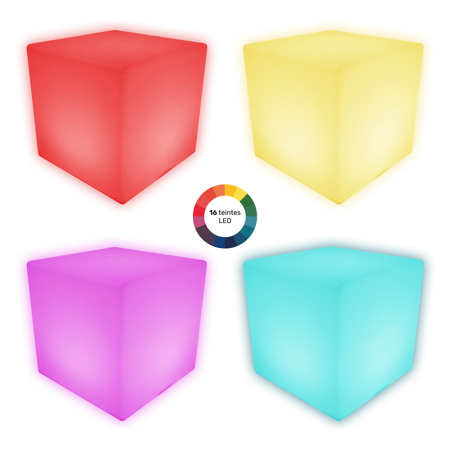 Cube lumineux LED 40cm multicolore NAOS