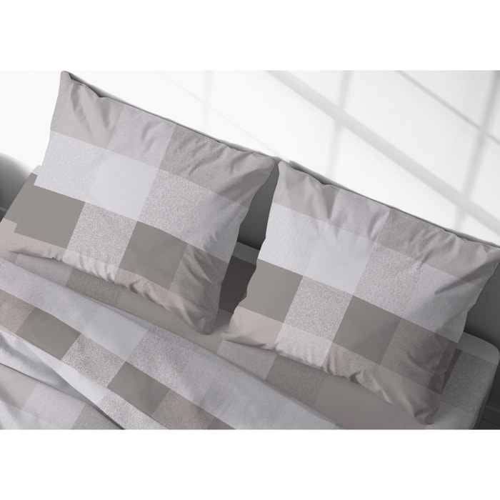 Copripiumino In 100% Cotone Disegno Scotland Beige