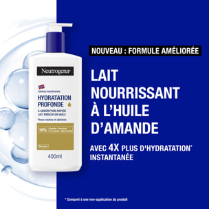 Hydratation Profonde 72h - NEUTROGENA® Lait Corps Enrichi en Huile 400 ml