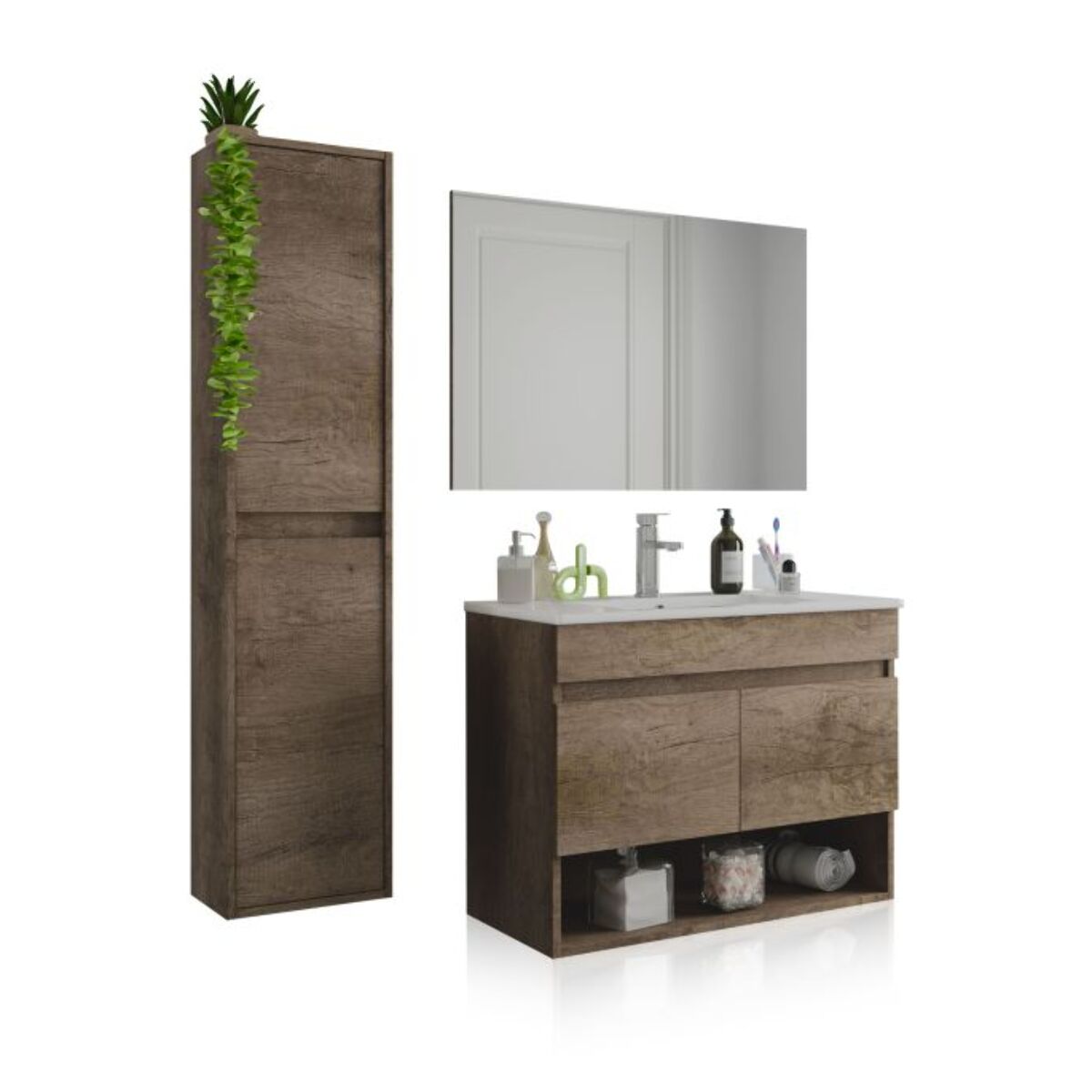 Pack de baño con lavabo cerámico y columna Thai Plus Nordik