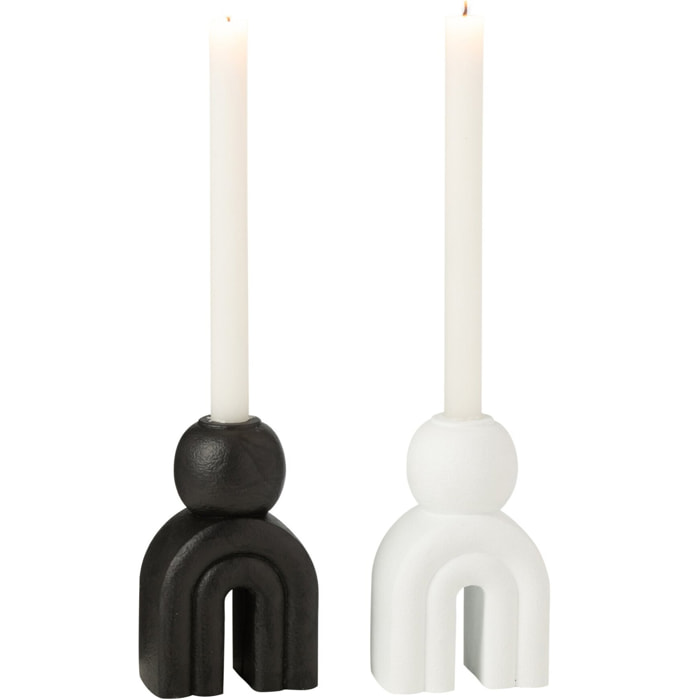 J-Line chandelier Moderne - ciment - boir/blanc - 2 pcs