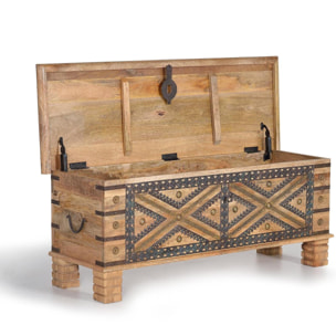 Baúl - madera de mango y detalles en metal - 46x116x40cm