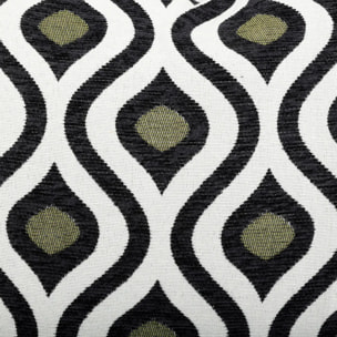 Coussin "Twisted lime" jacquard noir & blanc 58x38cm
