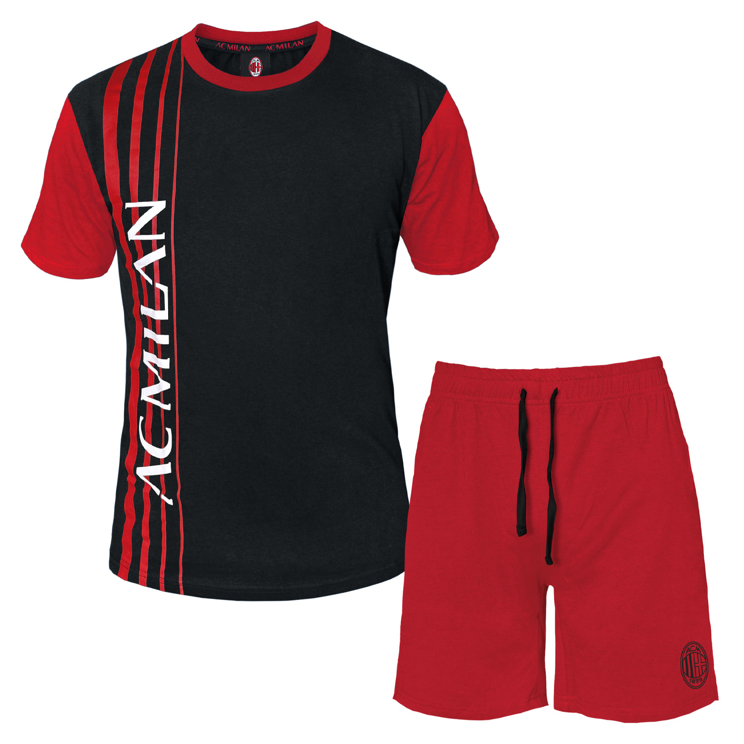 Pigiama / Completo Corto Ragazzo MILAN Prod. Ufficiale Cotone - Art.2035