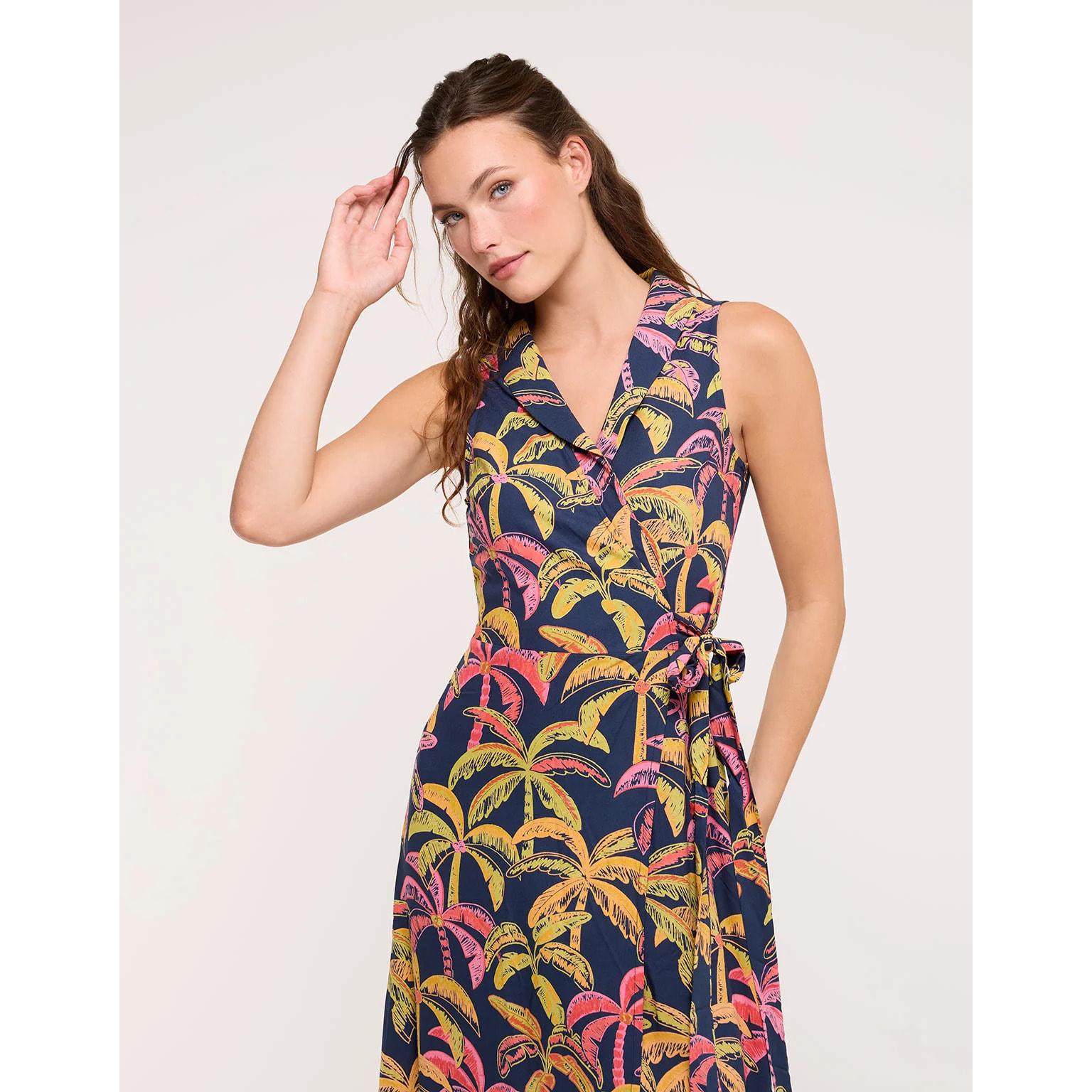 Vestido Largo Azul Marino con Lazo - Meldivia