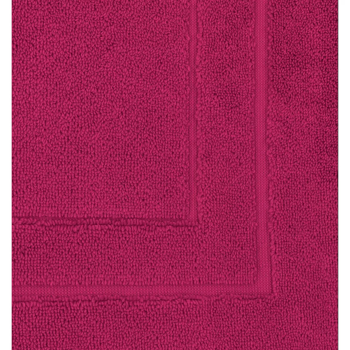 Tapis de bain pur coton 900 g/m² uni rose Elea fuchsia