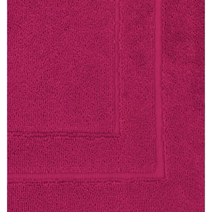 Tapis de bain pur coton 900 g/m² uni rose Elea fuchsia