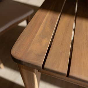 Ensemble table et 6 chaises de jardin en bois d'acacia avec coussin FIDJI