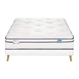 Ensemble L'INEGALE, matelas Hybride , ferme, H27 + sommier