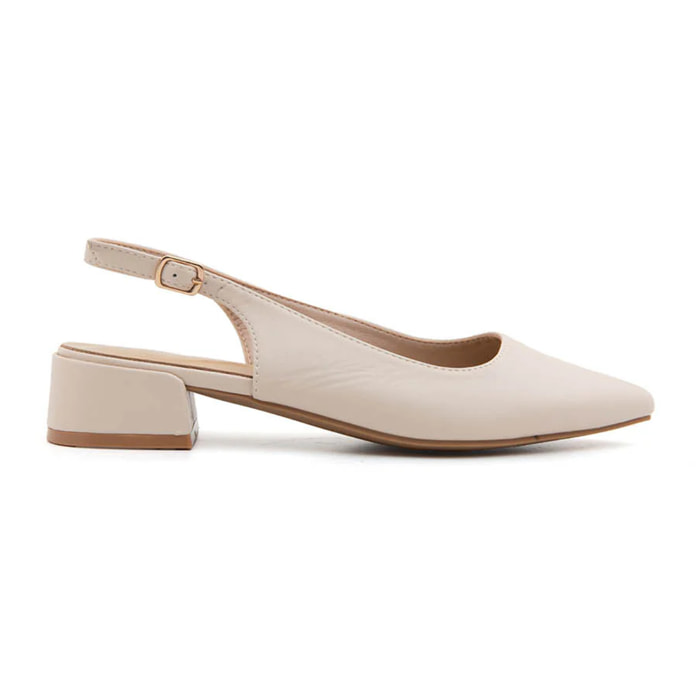 Slingback daily-chic con tacco 3.5 cm - BEIGE