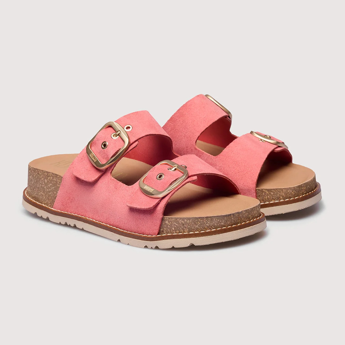 Sandalia Bio Piel con Cuña Rosa - Sintran