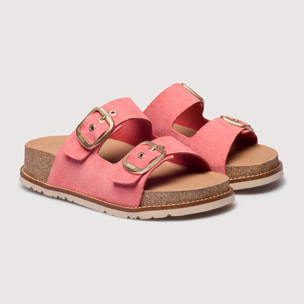 Sandalia Bio Piel con Cuña Rosa - Sintran